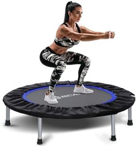 BCAN 38/40/48" Foldable Mini Trampoline, Fitness Trampoline with Safety Pad, Stable & Quiet Exercise Rebounder for Adults Indoor/Garden Workout Max Load 300lbs/330lbs/440Lbs