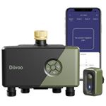 Diivoo WiFi Water Timer 4 Outlets, Smart Sprinkler/Hose/Tap Timer Compatible with Alexa & 24 Irrigation Plans & Rain Delay, Garden Watering Systems Controller with 2 Watering Modes for Lawn Yard