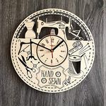 NABSTER Sewing Wall Clock Wood Personalized Home Kitchen Decor Living Room Gifts Woman Unique Office Kitchen Wedding Christmas Birthday Sewing Clock - 12 Inch / 30 Cm