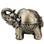 LAUYOO Metal Elephant Ashtray with Lid Windproof Ashtray Outdoor, Indoor Ashtray Ash Tray for Weed, Vintage Practical Decoration Ashtrays for Cigarettes Great Gift for Men Women