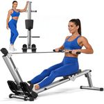 Rowing Machine for Home Use, LUBBYGIM Rowing Machine Foldable Rower with LCD Monitor & Comfortable Seat Cushion, Hyper-Quiet & Smooth - Upgraded Version with 300 LBS Weight Capacity