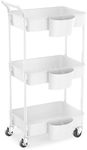 HBTower 3 Tier Rolling Cart with Ha