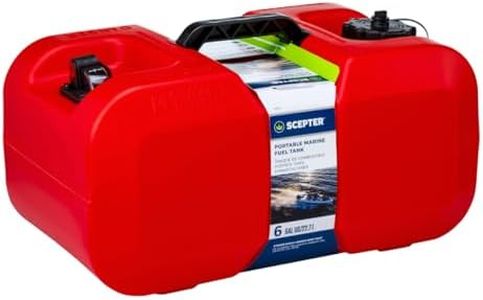 Scepter 6 Gallon Portable Marine Gas Can, Boat Fuel Tank with 2-Way Vented Cap, Built-In Fuel Gauge and Pick-Up, Top Handle, EPA & CARB Compliant, Underseat Design, 19.3"L x 12.2"W x 10.2"H (10511)