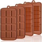 4PCS Silicone Break Apart Chocolate Molds - Food Grade Chocolate Waffle Mold and Engery Bar Silicone Mold