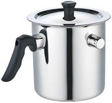 Single Bakelite Handle Stainless Steel Double Wall Milk Boiler - Polished, 1 Liter JVL_MBSH_1L