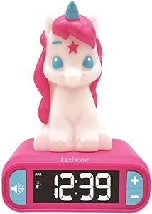 Lexibook - Unicorn Digital Alarm Clock for Kids with Night Light, Snooze and Unicorn Sound Effects, Childrens Clock, Luminous Unicorn, Pink Colour - RL800UNI