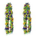 2 Pack Mardi Gras Feather Boa 6 Ft / 72 Inch Long - Lush Fluffy Feathers in Mardi Gras Colors, Great Accessory for Mardi Gras Outfits for Women & Men, Mardi Gras Costumes for Party