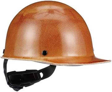 MSA 475395 Skullgard Cap Style Safety Hard Hat with Fas-Trac III Ratchet Suspension | Non-slotted Cap, Made of Phenolic Resin, Radiant Heat Loads up to 350F - Standard Size in Natural Tan