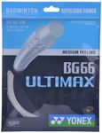 Yonex Ultimax BG 66 Badminton Strings, 0.65mm (Metallic White)