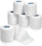 6 Pack, Self Adherent Cohesive Tape - 2” x 5 Yards, Self Adhesive Bandage Rolls & Sports Athletic Wrap for Ankle, Wrist, Knee Sprains and Swelling, Vet Wraps in White Color