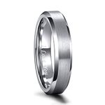 Greenpod 4MM Tungsten Carbide Engagement Rings for Men Beveled Edges Polish Wedding Band Women Engraved I Love You Comfort Fit Size 8