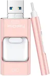 Flash Drive for iPhone 512GB, 4 in 1 USB Type C Memory Stick, Photo Stick External Storage Thumb Drive for iPhone iPad Android Computer, Rose Pink
