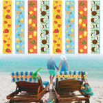 8Pcs Colorful Towel Clips for Chairs HADEEONG Beach Towel Bands Fruit Patterns Elastic Towel Holder Strap for Lounge Beach Pool Cruise Chairs Summer Beach Trip Essentials