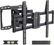 USX Mount UL Listed Full Motion TV Wall Mount for Most 37-86 inch TV, Swivel and Tilt Mount with Dual Articulating Arms Up to 132lbs, VESA 600x400mm, 16" Wood Studs, XML019