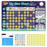 Magnetic Behavior/Star/Reward Chore Chart for Toddlers Kids Responsibility Chart Board with Full Magnet Backing for Fridge 17.3 * 11.8inch (Blue)