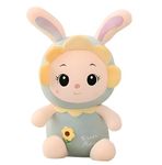 Mimo Plush Soft Toy Bunny Doll for Baby Girls | Huggable Sunflower Teddy Bear | Gift Toys for Kids (Green 40 Cm)