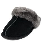 UGG Australia Women's Scuffette II Sheepskin Slipper Blk/Gry 7 Medium US