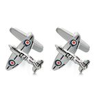 Yoursfs Cufflinks Planes Silver Spitfire Fighter Plane Cufflink for Men Personalised with Gift Box