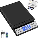 TIPRE Digital Shipping Postal Scale, Mail Scale with Envelope Flip Holder, 66lb/0.1oz Postage Scale for Package, Small Business, Post Office, Hold&Tare Function, Battery&Type-C Charging Cable - Black
