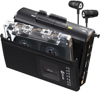 KLIM K8 Cassette Tape Player Portable with F1 Headphones - Cassette Recorder - NEW Version - AM/FM - Built-in Microphone & Speaker - Headphone Jack & Earphones - Black