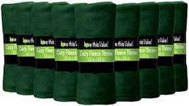 Imperial Home 50x60 Soft Bulk Fleece Throw Blankets, Throw Blanket for Couch, Travel, Bed, Any Room, Fleece Travel Blanket, Lightweight Blanket, Fall Blankets & Throws, Cozy Blanket, 24 pk (Green)