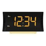 La Crosse Technology 617-89577-INT Curved Radio Alarm Clock with USB Charging Port, Black