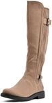 WHITE MOUNTAIN Shoes Meditate Women's Tall Riding Boot, Chestnut/Fabric, 8 Wide