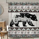 JAWO Rustic Cabin Shower Curtains f