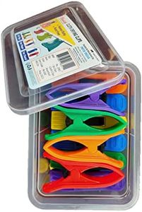 Swish 16 Pcs Cloth Drying Clips, Clothes Pegs for Rope/Stand/Pipe Packed in Storage Box (Multi Color)