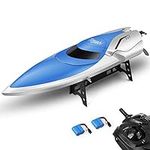 GizmoVine RC Boat, 2.4GHZ 15MPH High Speed Remote Control Boat with 2 Rechargable Batteries, Suitable for Pools/Lakes/Seaside, Double waterproof, Ship Model Gift for Adults & Kids