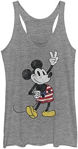 Disney American Mouse Chemise, Gris mélangé, XXL Femme