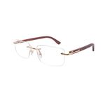 RSINC Wood RIMLESS WOOD-STEEL GOLD COLOR finish Eyeglasses Frames Size 54-16-138