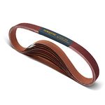 POWERTEC 25 x 762 mm Sanding Belts | 1” x 30” 320 Grit Aluminum Oxide Sanding Belt | Premium Sandpaper – 10 Pack