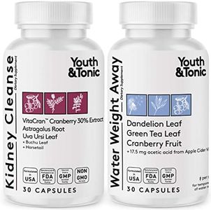 Kidney Cleanse & Water Retention Pills to Flush Out Residual Metabolic Waste & Excess Fluids to Support Full Body Detox | Natural Diuretic Supplement for Urinary Tract Bladder Health & Swelling Relief