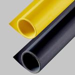 Smiledrive Photography Background Sheets - Backdrop Sheets 60 x 120 cm Waterproof Wrinklefree PVC Material (Black and Yellow)