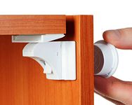 BABY TRUST Magnetic Cabinet Locks and Baby Proofing Cabinet (12 Locks) | 3M Adhesive Child Proof Cabinet Locks | Child Safety Locks for Cabinets and Drawers | No Tools Required and Easy Installation