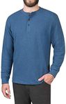 Mens Long Sleeve Waffle Henley Shir