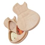 Guitar Pick Box,Guitar Pick Box Maple Solid Wood + 3 Picks Guitarist Gifts Musical Instrument Accessories With Metal Pick Celluloid Pick Wooden Pick Guitar Pick Personalized Guitar Pick Holder Case