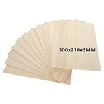 MIVIDE 12PCS A4 Balsa Wood, 300x210x3MM Balsa Wood Sheets, Balsa Wood Board for Arts and Crafts, School Projects, Wooden DIY Ornaments