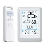 Olipiter Weather Stations Wireless Indoor Outdoor, Indoor Outdoor Thermometer and Humidity Station Meteo with 328ft/100m Range Remote Sensor, Backlight for Baby Room, Greenhouse