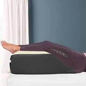 EXQUIZIT HOME Elevating Memory Foam Leg Rest Support Cushion Reduce Back Hip Knee Pain Elevation Foam Support Pillow COLOUR: GREY