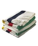 Woolrich 72 by 90-Inch Hudson Bay 4 Point Blanket, Natural with Multi Stripes