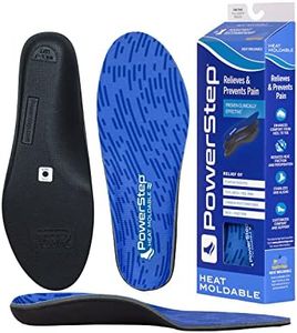 PowerStep Heat Moldable Insole Customized Arch Support, Normal, Low, High Arches, Personalized Inserts for Men and Women, Blue, Women's 10.5-11 / Men's 9-9.5