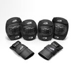 Osprey Kids' Skate Bmx Pads - Knee, Elbow and Wrist Protective Set - 6 Piece Scooter Streetsport Pad Set - Black - Large