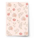 Factor Notes Notebook: 100 GSM Natural Shade Paper Journal Diary, A5, 144 Pages (The Pastel Pink Roses, Plain)