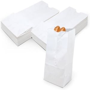 MT Products 8 lb White Wax Coated Paper Bags 6" x 3" x 12" (1000 Pack) – Grease Resistant Bakery Bags for Cookies, Donuts, Sandwiches & Snacks – Durable Food Storage for Parties & Lunches