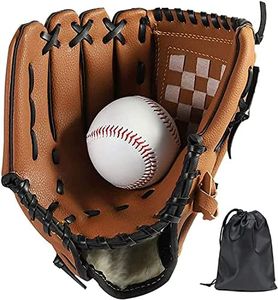 LeapBeast Main Droite Gant de Baseball, Souple Gants de Softball avec Baseball - Réglable ​et Confortable PU Entraînement Gant pour Jeunes Adultes (Brun, 10.5")