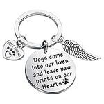 Dog Memorial Gifts Loss of Dog Keychain Sympathy Gift Memorial Jewelry Dog Bereavement Gifts Dog Owner Gifts Angel Charm (silver)