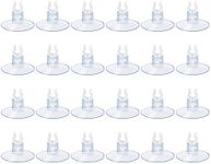 AQUANEAT Aquarium Suction Cups, for Fish Tank Airline Tubing, with Clips 3/16" air Hose Holder, 24pcs (Clear)