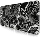 Minimalist Abstract Line XL Desktop Mat, Curved Pattern Mountain Background Decorative Mat, Suitable for Home Office and Study Keyboard and Mouse Desk Mat 35.4 x 15.7 x 0.12 Inches